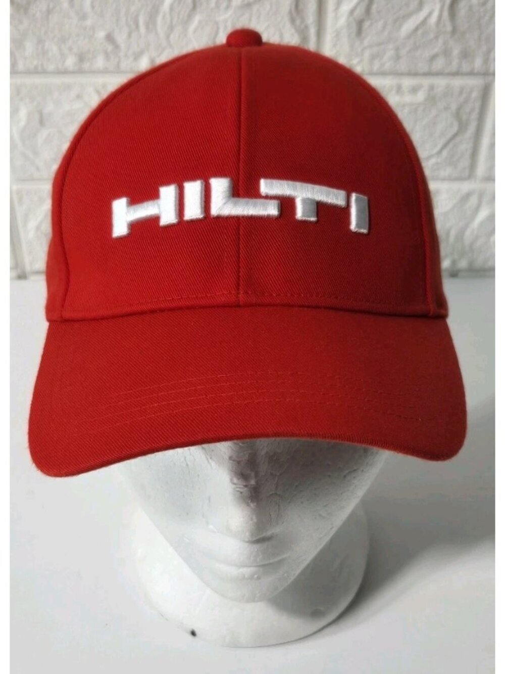 HILTI Hat Adjustable Strap Baseball Cap Adult Red with White Embroidered Logo